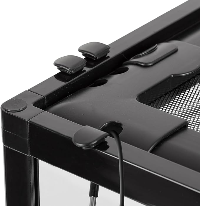 REPTI ZOO Amphibian Habitat Tank 10 Gallon, Full Vision Glass Reptile Terrarium 12" x 12" x 18", Vertical Reptile Tank with Deep Base & Top Screen Ventilation