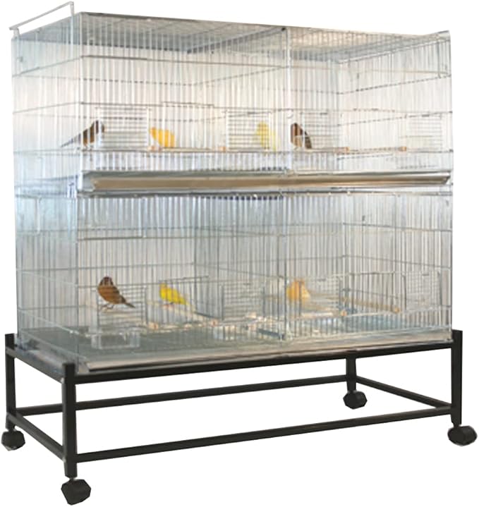 LOT of Extra Large 35.5" x 18" x 19"H No Rust Stainless Galvanized Zinc Plated Stackable Breeder Bird Flight Cage with Removable Center Divider and Breeding Nest Doors
