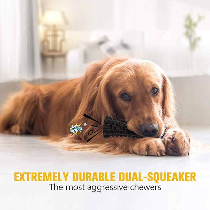 VANFINE Indestructible Squeaky Dog Toy – Tough Rubber Chew Toy for Aggressive Large Dogs, Durable and Safe for Interactive Play