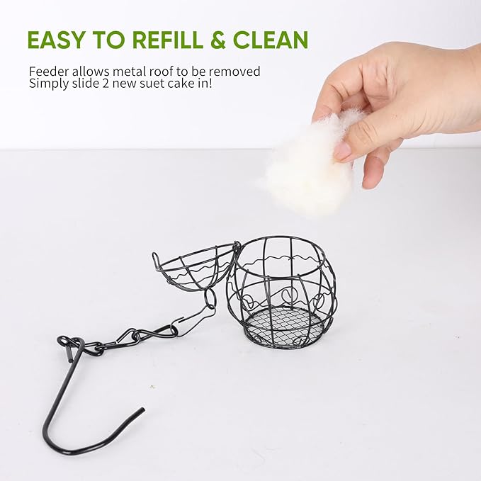 Bird Nesting Material, Hummingbird Nesters, Natural Alpaca Wool Material for Wild Birds, Design for Bird Lover Gifts, Bird Watching Gifts, Refillable Outdoor Bird Nesting Station