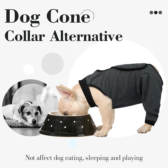 ROZKITCH Dog Surgery Leg Sleeve Rear Legs, Male Female Pet Prevent Licking Wound Elbow Knee Protector, Dog Recovery Suit Cone Collar Alternative Pants Shirt for Wound Heal Wrap Grey S