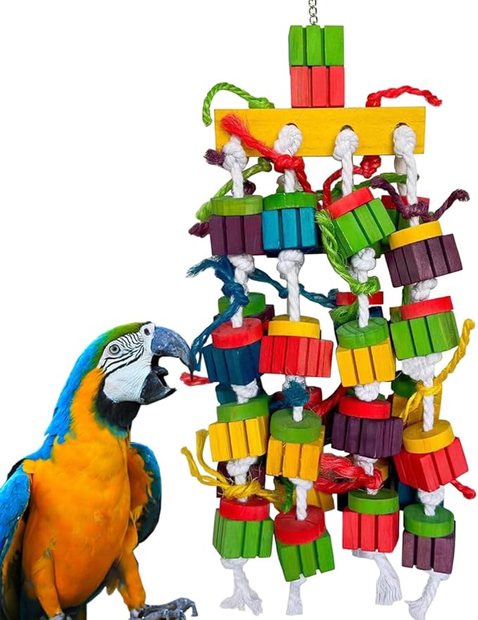 Large Bird Parrot Chewing Toys for Macaws, African Grey, Amazon Parrots, cokatoos (20 inch)