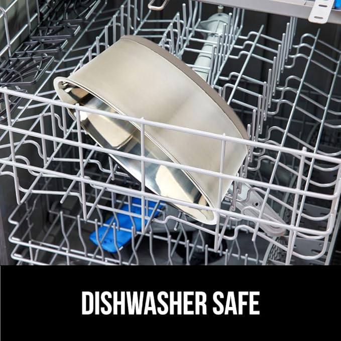 GORILLA GRIP Set of 2 Dog Bowls, Holds 6 Cups (48 fl oz), Heavy Duty Metal Food and Water Bowl for Feeding Dogs and Cats, Dishwasher Safe, Rust Resistant Stainless Steel, BPA Free Rubber Base, Beige