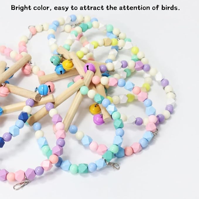 3PCS Bird Toys Bird Foraging Toys Chewing Hanging Birdcage Swing Cage Accessories Parrot Climbing Ladder for Conure Parakeet Cockatiel Budgies Lovebird Parrotlet (Purple)