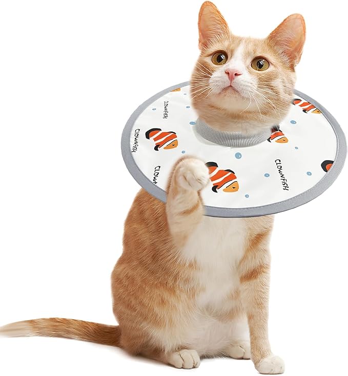 LOS ANDES Cat Recovery Collar, Adjustable Cat Protective Collar Alternative After Surgery, Protect Cat Neck Cones to Stop Licking Wound, Lightweight Elizabethan Collar for Kitten,Puppy