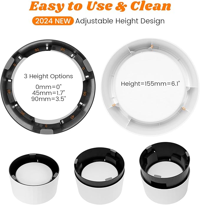 Pawque Raised 95oz Slow Drinking Dog Water Bowl No Spill for Medium Large Breed, Single Elevated Stainless Steel Water Bowl with Floating Disc, Stable Sturdy Base and Snap on Adjustable Height Stand