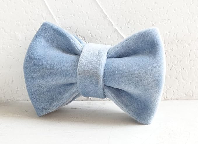 Cat Collar Personalized with Name Engraved and Bell, Customized Velvet Collars for Puppy Kittens (Sky Blue, L)