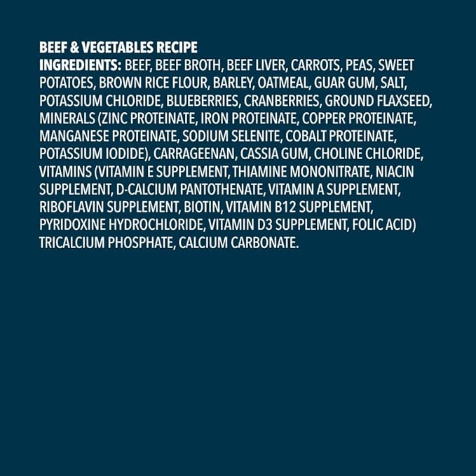 Amazon Brand - Wag Wholesome Grains Canned Wet Dog Food, Variety Pack (Chicken & Vegetables Paté and Beef & Vegetables Paté), Adult Recipe, 13 Ounce (Pack of 12)