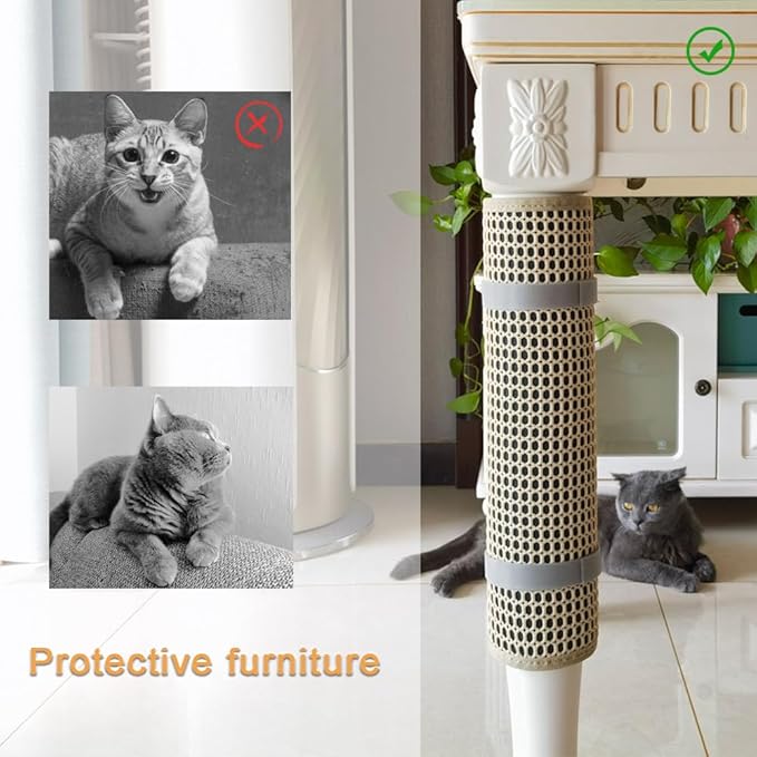 Cat Nail File Scratcher, Cat Scratch Pad Wrapped Around a Cat Scratching Post, Nail File for Cats with 80 Aluminum Oxide Grit, Cat Nail File Can Help to Trim Your Cat's Nails and Protect Scratch Post