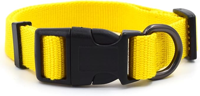 Yellow Dog Collar for Small Dogs, Breathable, Anti-Odor & Soft, Comfortable for Sensitive Skin Puppies, 90% Bamboo Rayon, Adjustable Quick-Release Buckle Pet Collar for Chihuahuas Frenchie