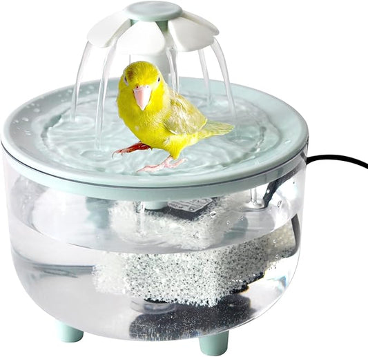 Automatic Bath for Birds,Parrot Bathtub with Petal Fountain Circulating Filter Cage Bird Bath Shower Cockatiel Bird Bath for Indoor Parakeets Budgie Cockatiels Small Feathered Pet