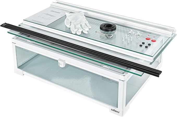 OiiBO 67 Gallon Reptile Tall Terrarium, Vertical Reptile Tank 24" x 18" x 36" Full Tempered Glass Double Front Opening Door with Top Mesh Lid, Reptiles Amphibians Habitat Enclosure (Knock-Down)