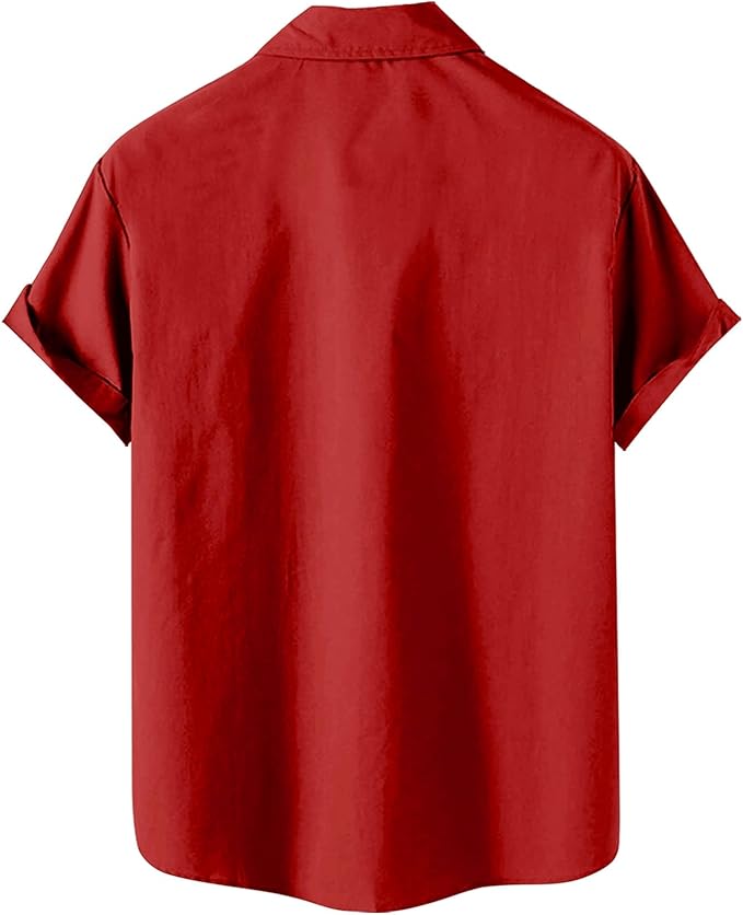 Men’s Hawaiian Shirt Western Cowboy Symmetrical Print Short Sleeve Button Down Casual Beach Holiday Summer Shirt