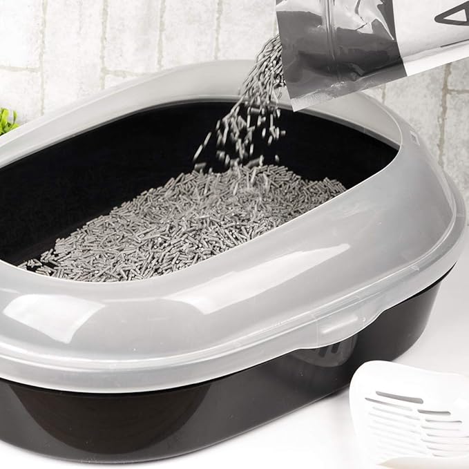 I AM TOFU - Tofu Cat Litter, Natural, Flushable, Dust Free Extra Clumping Pellet Litter (10 lb Bag, Charcoal)