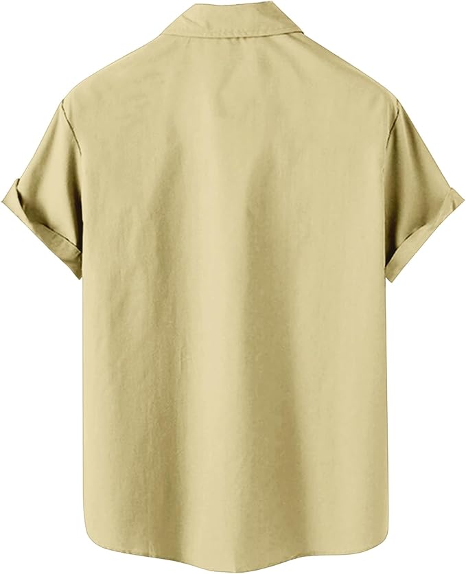 Men’s Hawaiian Shirt Western Cowboy Symmetrical Print Short Sleeve Button Down Casual Beach Holiday Summer Shirt