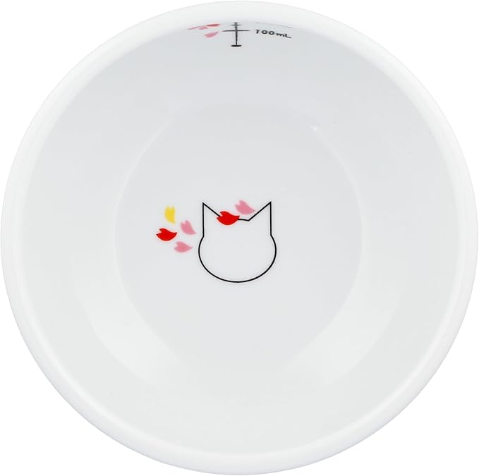 Necoichi Elevated Cat Water Bowl – Ceramic Raised Cat Bowl, Prevents Neck & Whisker Fatigue – Dishwasher & Microwave Safe – Pet Water Bowl for Cats (Sakura Floral, Extra Tall)