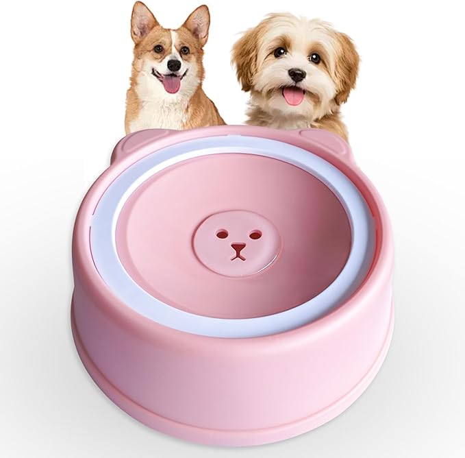 Pet Water Bowl- Portable Dog Water Dispenser, No Spill Water Bowl for Dogs with Spill-Proof Design, Perfect for Dogs and Cats, Keeps Your Pet Hydrated Anywhere (Pink)