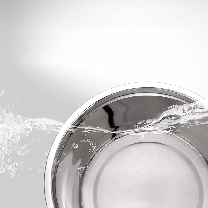 YINGFAN Dog Bowls 2 Pack Durable Heavy Duty Stainless Steel Dog Bowls Non-Slip Basic Bowl for Dogs with Rubber Base (Holds 7 Cups)