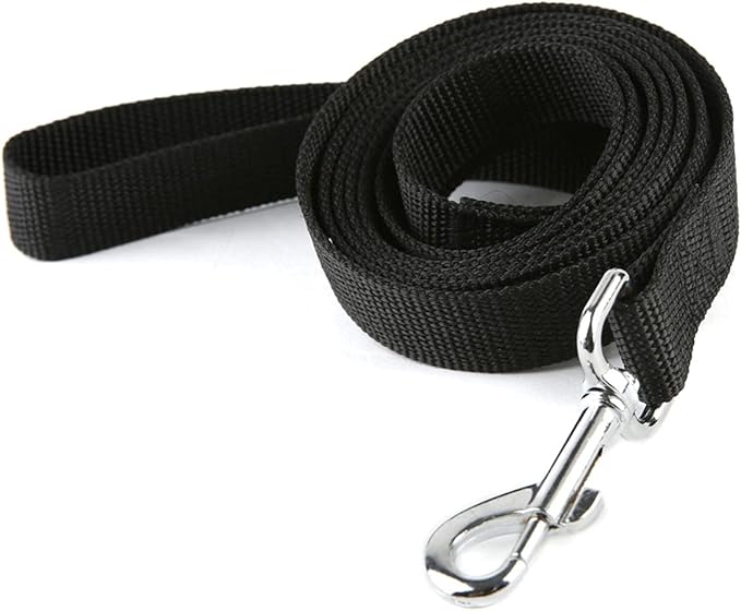 Nylon Dog Training Leash, Traction Rope, 4/5/6 Feet Long, 3/4 Inch 1 Inch Wide, for Small and Medium Dogs (1'' x 5 FT, Black)