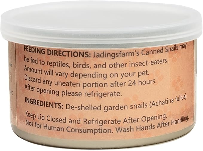 6 Pack Canned Snails for Reptiles, Fish, Birds and Small Animals, Snails, Healthy High Protein Treat, Reptile Bird Fish Food 7.2 Ounces Total