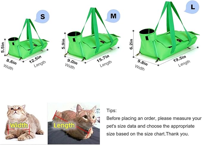 HDKUW Cat Grooming Bag,Foldable Travel Carrier for Cats,Anti-Bite Anti-Scratch Cat Grooming Restraint Bag,Pet Carrier for Administering Eye Drops,Ear Cleaner,Clipping Nails Yellow S