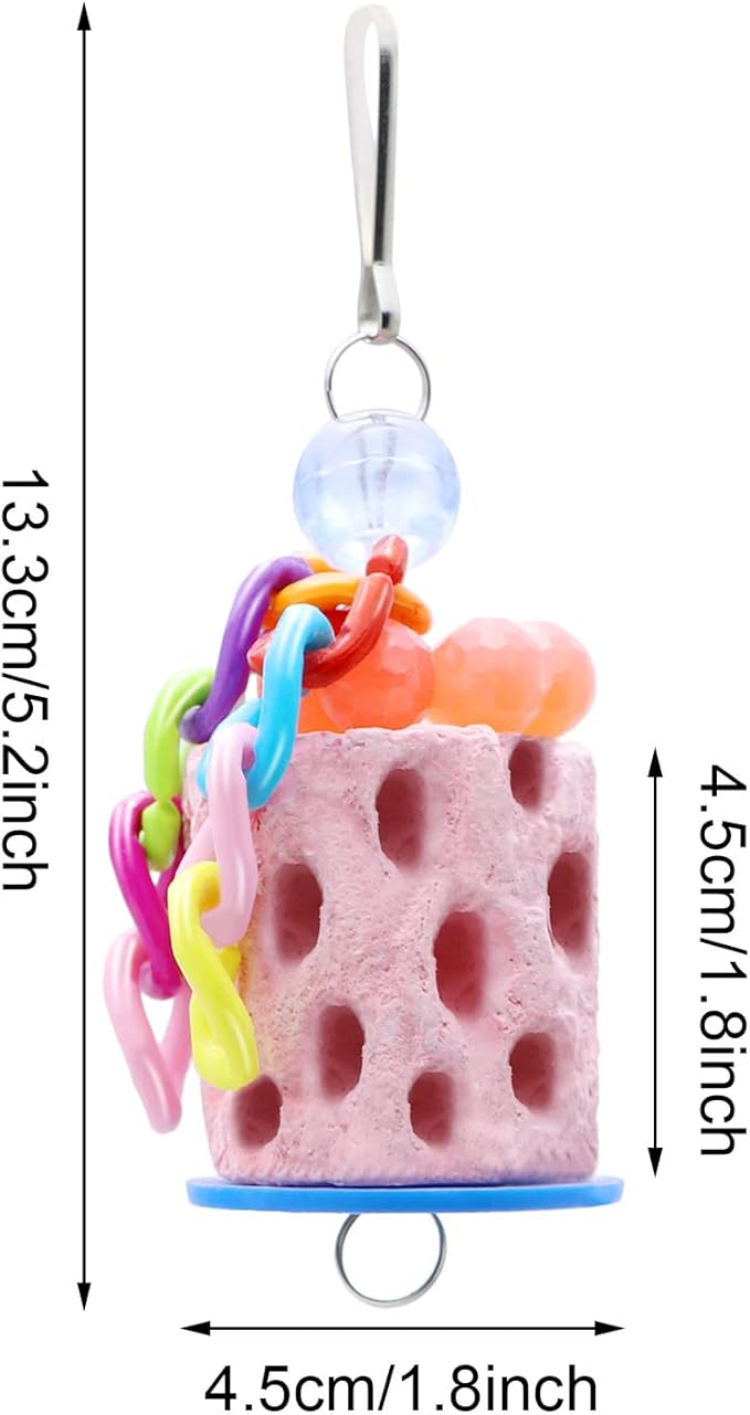Bird Beak Grinding Parakeet Treats Bird Calcium Chewing Toy for Budgies Parakeet Cockatiel Conure Hamster (Random Color) (Small (2 pcs))