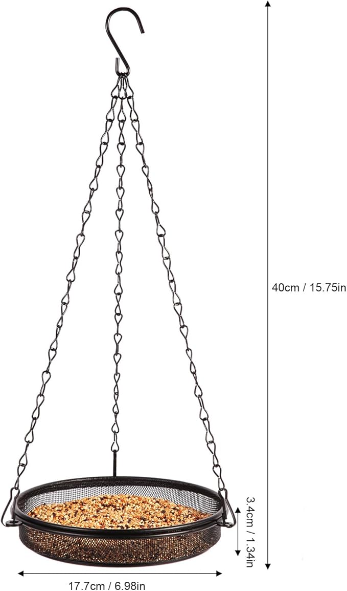 Hanging Bird Feeder & Tray&Metal Mesh Platform & Feeder Hanging for Outdoor Garden Yard Perfect for Attracting Bird