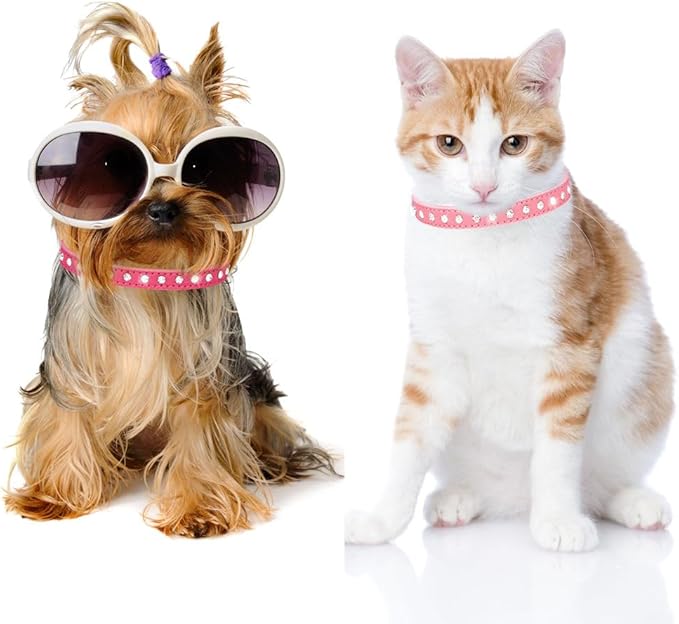 Blue Rhinestone XS Dog Collar, Pretty Bling Diamond Cat Collar Crystal Jewel Glitter Puppy Collar for XXS Xs Small Medium Female Pet Girl Dogs Kitten, XSmall