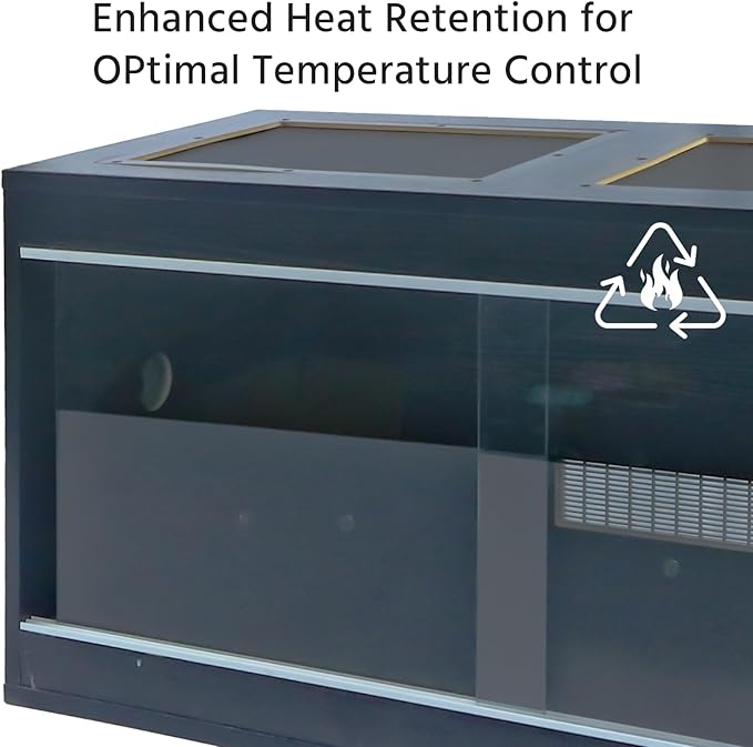 36 Gallon Reptile Enclosure, 34.1x14.8x16.6 Tank for Ball Python, Bearded Dragon, Snake, Gecko – Reptile Terrarium with Glass Sliding Door & Top Screen Ventilation