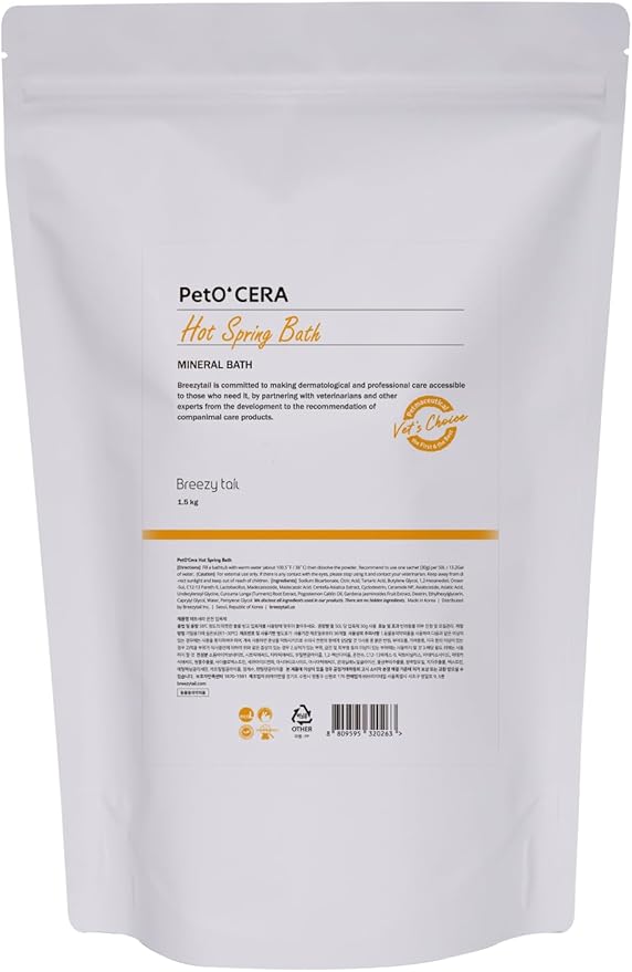 PetO’Cera Hot Spring Bath for Dogs, Alps Onsen Water, Soothes Dry, Itchy, Inflamed Skin, Conditions Coat, Anti-Lick Paw Soak, Hypoallergenic, Tear-Free, No-Rinse Dog Spa, 1.05oz, Dog Grooming, 3.3 lbs