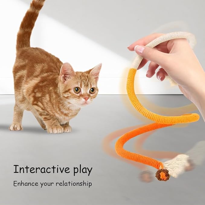 PAZ'S GIFT Cat Chew Toys - Kick & Rope Toys for Indoor Cat Interaction & Teething - 3 Pack