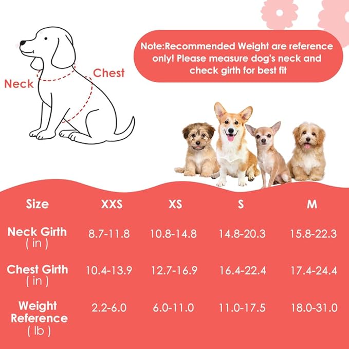 SlowTon No Pull Dog Harness with Leash - Soft Lightweight Floral Pattern Puppy Harness, Adjustable Pet Harness for Small Medium Dogs (Pink Rose S)