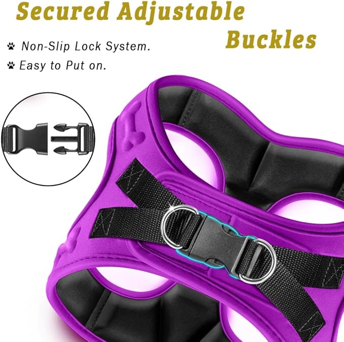 Comfort fit Step-in Dog & Puppy Harness - Comfortable All Weather Dog Vest Harness: Adjustable, Soft Padded, Easy to Put-on for Small, Medium-Sized Dogs.