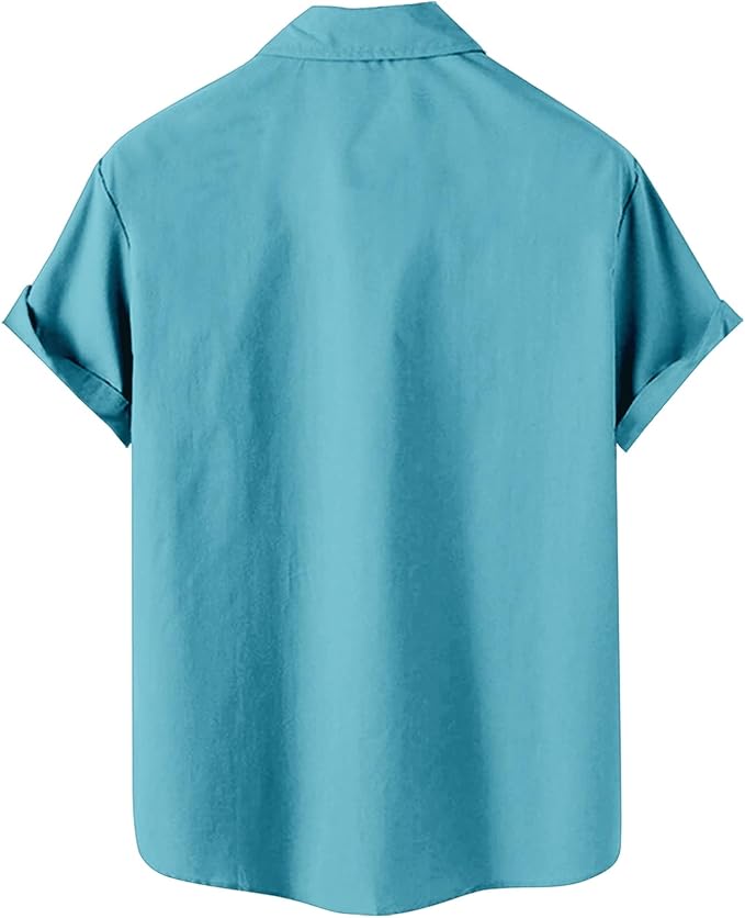 Men’s Hawaiian Shirt Western Cowboy Symmetrical Print Short Sleeve Button Down Casual Beach Holiday Summer Shirt