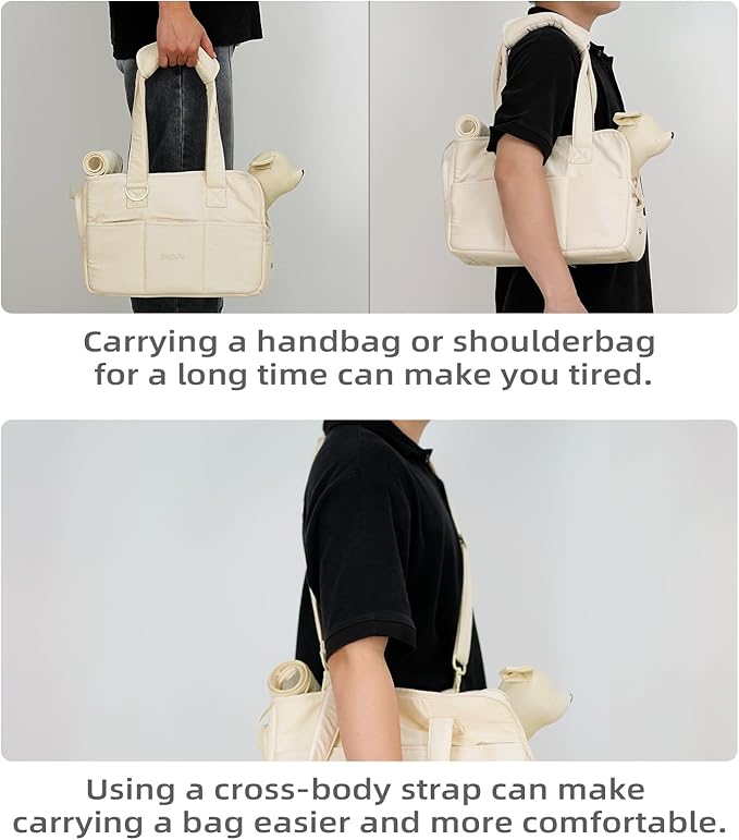 Pet Carrier Shoulder Strap - Lightweight and Comfortable Pet Carrier Accessory for Easy Travel - Reduces The Burden of Carrying Your Pet (Beige)