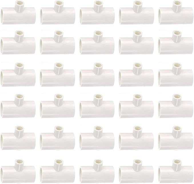 Pack of 30 Chicken Waterer PVC Tee Fittings Waterer Fully Automatic Poultry Waterers PVC Fittings for Threaded Poultry Waterer Cups Nipples Feeders
