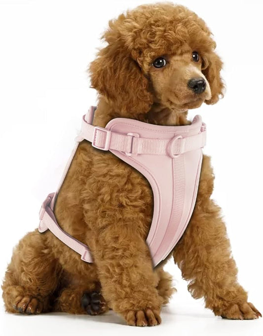 Wisedog No Pull Lightweight Dog Vest Harness with Soft and Comfortable Cushion, Breathable Mesh, for Small Medium Large Dogs Walking (S(Neck: 9.84"-14.17";Chest: 14.17"-22.05"), Gossamer Pink)