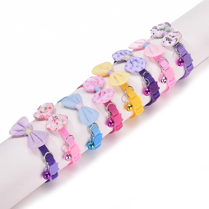 16 PCS Cute Cat Collars Breakaway with Bell for Boy Cats and Girl Cats Gifts (#5-Multicolor Plaid)