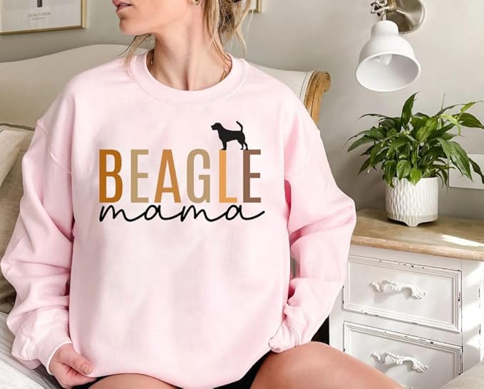 LOVELYPOD Custom Dog Mama Sweatshirt with Dogs Name on Sleeve, Fur Mom Sweater, Dogs Lover