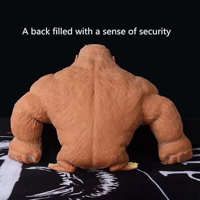 Stretchy Glue-Sand Filled Rubber Gorilla, Latex Gorilla Soft Decompression Doll Toy,Squishy Monkey Toy, Animal High-Elastic Stretchable, Decompression Toy for Adults and Children (Gorilla--L)