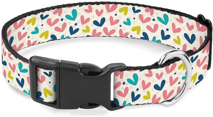 Colorful Love Hearts Valentine's Day Pet Collar Cat Dog Neck Strap Quick Release Buckle Adjustable Female Male Puppy Corgi