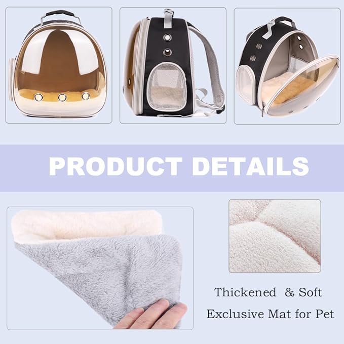 Portable Small Animal Backpack Travel Breathable Pet Carrier Bag Cages for Guinea Pig, Rabbit, Bearded Dragon, Squirrel, Tortoise, Bird, Lizard, Sugar Glider