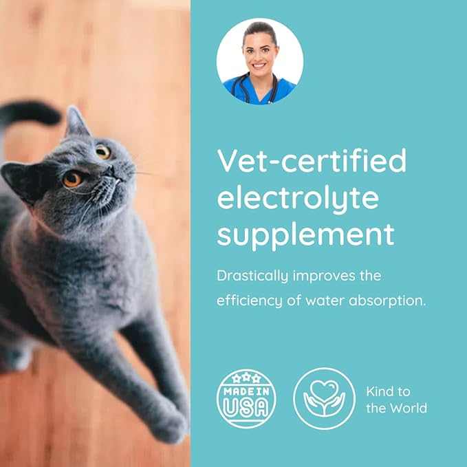 Petralyte Cat Hydration Electrolyte and Cat Joint Supplement | Hydration Support for Cats w/Glucosamine, Chondroitin, L-Glutamine, Taurine, Lysine & Prebiotics | for Chicken Lovers | 32 Packets