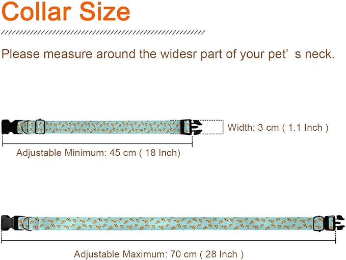 Pizza Fast Food Dog Collar Pet Neck Strap for Small Medium Large Dogs Soft Adjustable Buckle