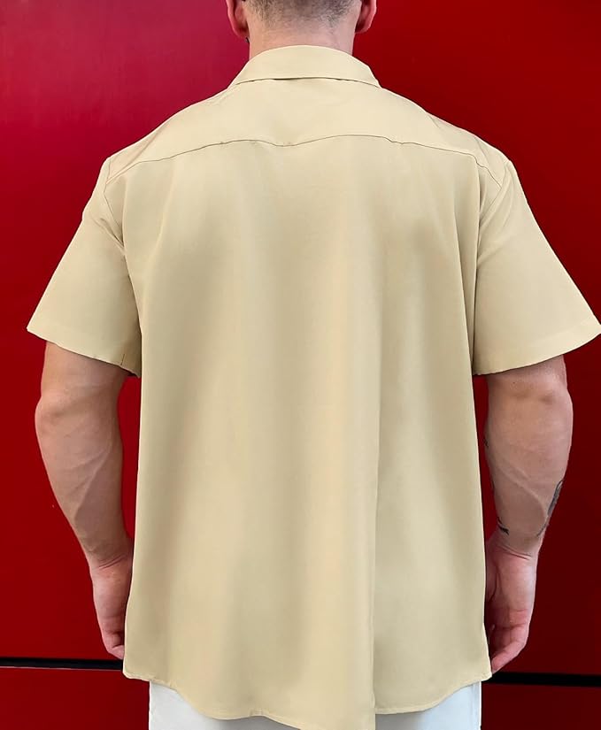 Men’s Hawaiian Shirt Western Cowboy Symmetrical Print Short Sleeve Button Down Casual Beach Holiday Summer Shirt