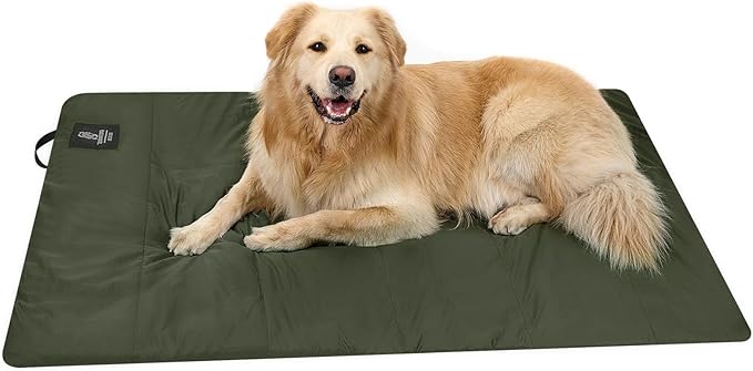 ONETIGRIS Large Dog Bed Washable Matteress Anti Slip Cushion for Pets Sleeping, 3.6ft by 2.2ft Water-Resistant Pet Bed for Indoor Outdoor(Green,L)