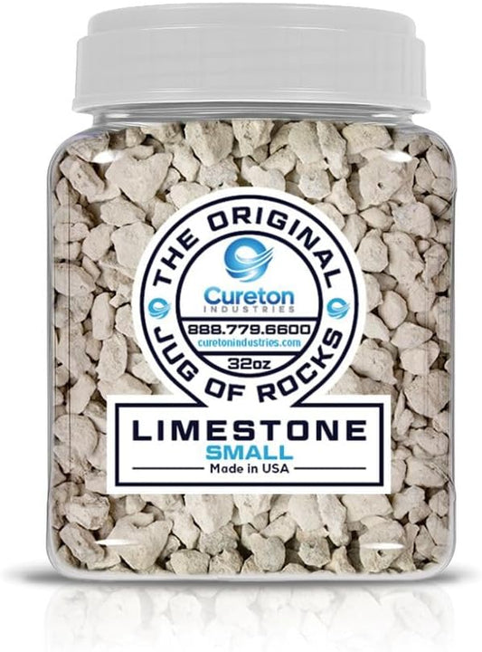 32 oz Jug of Small Limestone Gray, ⅛ - ½ inch Size, for Indoor Outdoor Decor, vase Filler, Candles, Art, Crafts, Aquariums, Fairy Gardens, planters, tablescapes, terrariums