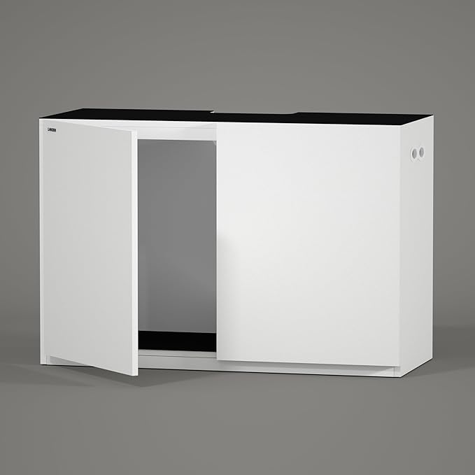 LANDEN Aquarium Wooden Stand and Cabinet for up to 72.2 Gal Tank, Fish Reptile Sea Salt WaterTank Stand, Nano Foam Leveling Mat Included, W47.2xD19.7xH31.5 in, Wooden Matte White Painted(Stand Only)