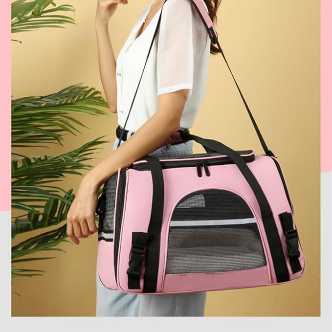 Cat Carriers, Dog Carriers, Pet Carriers – Airline-Approved Soft-Sided Bag for Cats & Small Dogs (Up to 15 lb), Foldable, Breathable Mesh, Privacy Cover, Washable & Lightweight