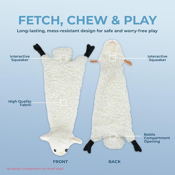 Best Pet Supplies Squeaky Dog Toys with Soft Durable Fabric for Small, Medium and Large Pets Interactive Toy for Indoor Play, Supports Active Biting and Play - Sheep, Medium